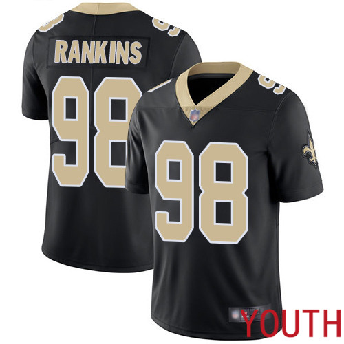 New Orleans Saints Limited Black Youth Sheldon Rankins Home Jersey NFL Football #98 Vapor Untouchable Jersey